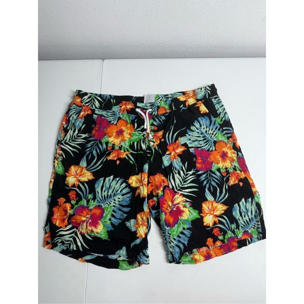 Jogal Men's Floral Hawaiian Shorts Drawstring Flower Size XXL See Description